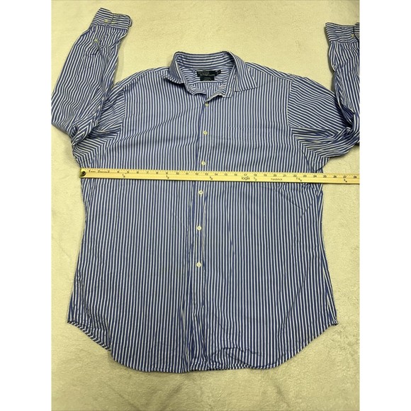 Polo Ralph Lauren Curham Button Up Shirt Classic Fit Blue White Stripe Size XL - Picture 4 of 7
